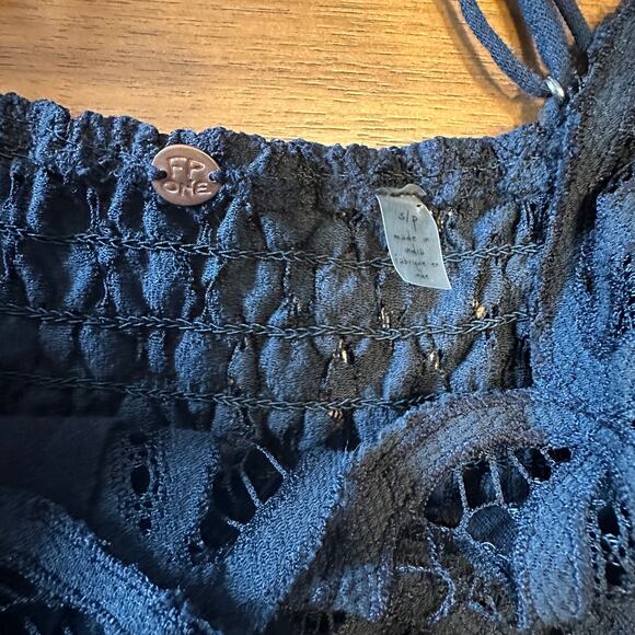 Free People FP One Adella Black Lace Short Dress, Boho, Sheer, Sexy, Size Small - Picture 7 of 8